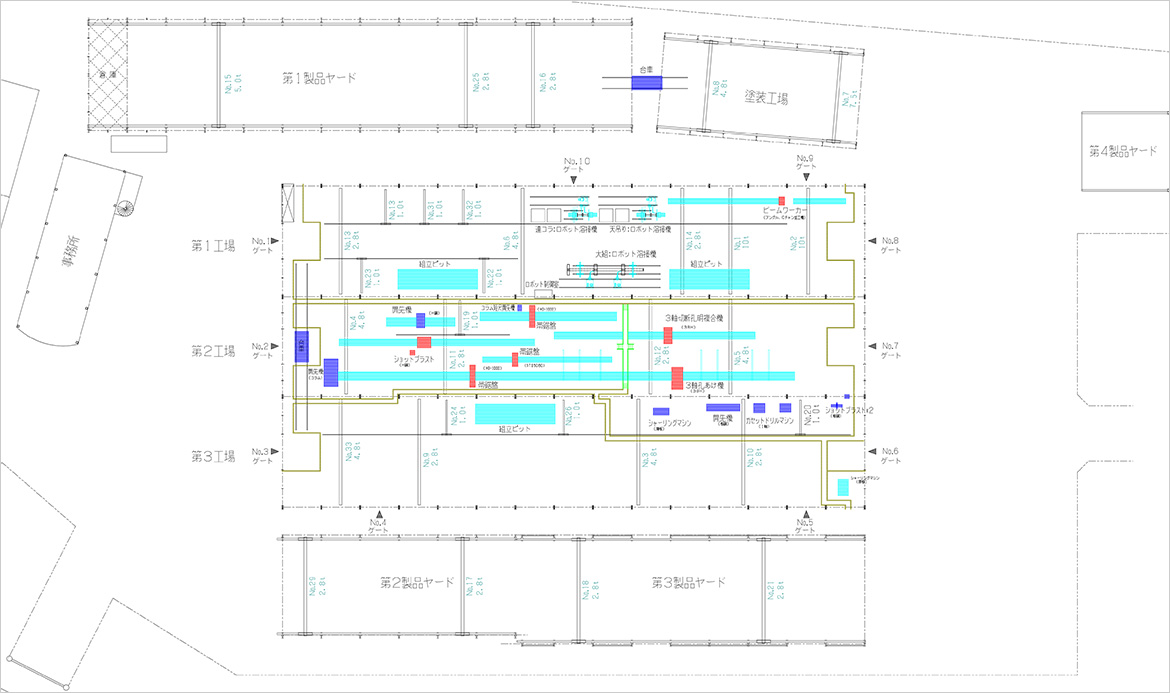 図：工場設備機器配置図